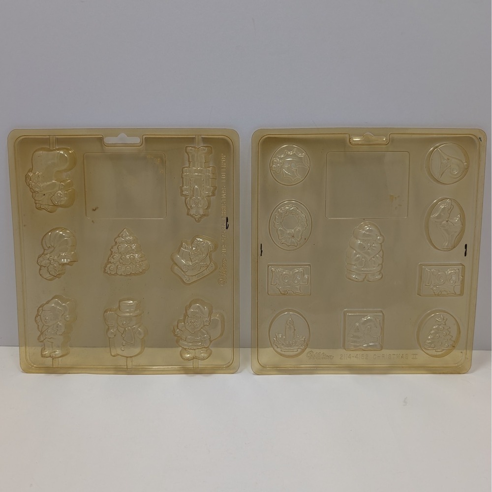 Wilton Christmas Chocolate Candy Molds Lot 2 Styles 2114-4152 & 2114-97536
